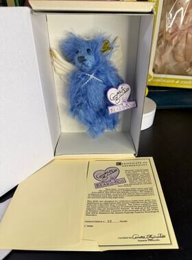 Vintage Annette Funicello Collectible Bear Co "Blue Belle" Angel Teddy Bear COA